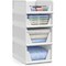 Sorbus 3 Tier Open Front Plastic Stackable Baskets Stand - for Closets, Bedrooms, Bathrooms, or Pantries